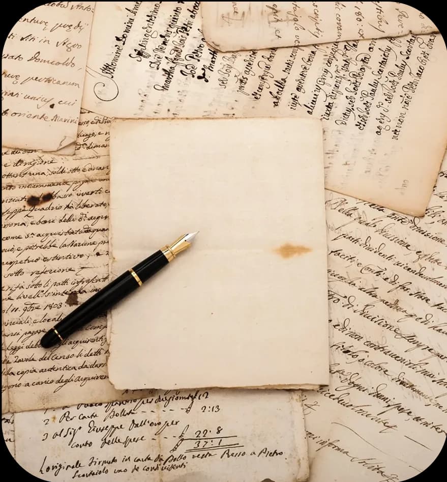 Papers with pen on top